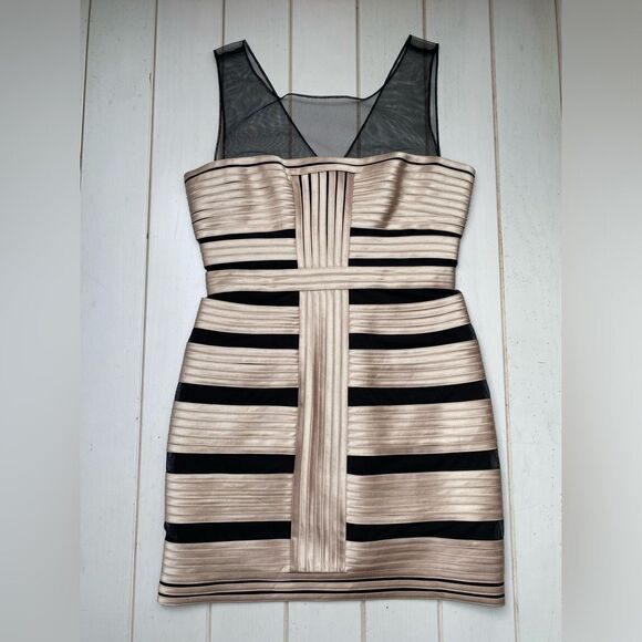 NWT BCBGMAXAZRIA Champagne Cocktail Ribbon Dress - Picture 14 of 16